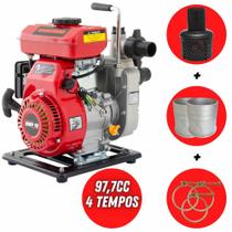 Motobomba Kawashima Autoescorvante KWP12 À Gasolina 97cc 2,4HP 4T + Filtro de Sucção e Abraçadeiras