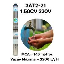 Motobomba Submersa 3at221 220v 1,50hp Mono Altri Palito
