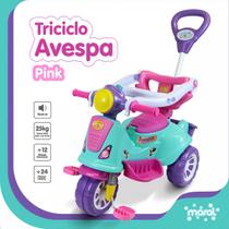 Motoca Bebe Andador Triciclo Motoquinha Infantil Menina 2 Em 1 pedal e empurrador Avespa Pink Maral 3173 Motoca Bebe Andador Triciclo Motoquinha Infantil Menina 2 Em 1 pedal e empurrador Avespa Pink Maral 3173