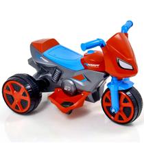 Motoca Elétrica Moto Recarregável Triciclo Vermelho e Azul Infantil Original
