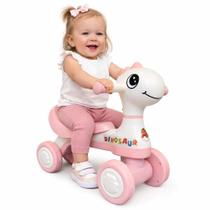 Motoca Infantil De Equilíbrio C/ Luz E Som Dino Rosa - HK Brinquedos
