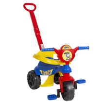 Motoca Infantil Triciclo Com Empurrador Menino Velotrol Velocípede Haste Removível Kendy Brinquedo