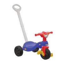 Motoca Infantil Triciclo Fast Azul com Empurrador Pais e Filhos