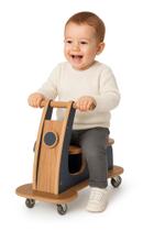 Motoca Lambreta MDF Azul Menino Infantil Equilíbrio