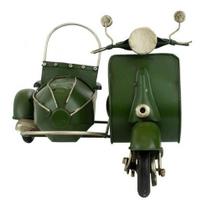 Motocicleta Com Sidecar Estilo Retrô Vintage 27cm