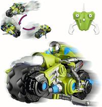 Motocicleta de controle remoto UNIQUE KIDS 360 Spinning Green