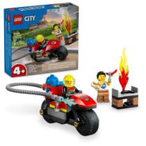 Motocicleta de resgate de incêndio LEGO City de brinquedo com bombeiro 60410