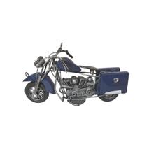 Motocicleta decorativa em Ferro Cor Azul Tamanho 24 x 9 x 11 cm - Quinta Avenida