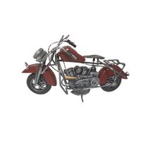Motocicleta decorativa em Ferro Cor Vermelho Tamanho 24 x 9 x 11 cm Motocicleta decorativa em Ferro Cor Vermelho Tamanho 24 x 9 x 11 cm