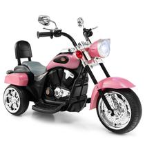 Motocicleta elétrica HONEY JOY Pink Kids 6V com buzina e luz
