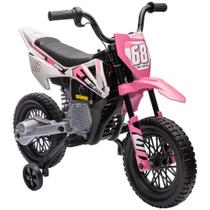 Motocicleta elétrica Qaba Kids Dirt Bike 12V com rodas de treinamento