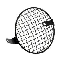 Motocicleta Farol Mesh Cover, Grill Guard, Front Lamp Mesh, Protetor para Cafe Racer Cruiser, 6.5"
