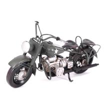 Motocicleta Militar Retrô Verde Metal