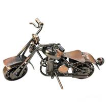 Motocicleta Retro Miniatura em Metal de Decoração 15cm