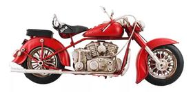 Motocicleta Vermelha 13x28x11cm Estilo Retrô Vintage - Taimes