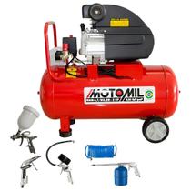 Motocompressor Motomil Mam 8,7pcm 50lt 2hp Com Kit Acessórios Bremen