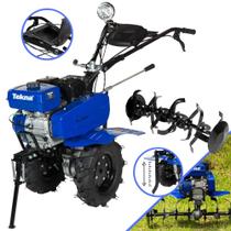 Motocultivador Profissional Tekna TK90R À Gasolina Motor 4T 212cc 7HP de Potência Com Câmbio de 3 Marchas, Guidão Ajustável, Farol, Porta Obrjetos, 24 Lâminas Cultivadoras + Rodas Para Transporte