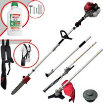 Motopoda Bipartido TBC43MT Toyama À Gasolina 2T 43cc 1,8HP 9200rpm Com Carretel Nylon + Lâmina 3 Pontas + Sabre 10 Polegadas + Extensor + ÓLEO STIHL