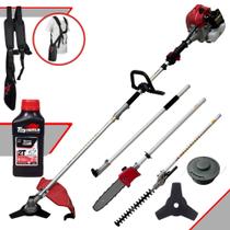 Motopodador Roçadeira e Esqueletadeira 4 Em 1 Toyama TBC43MT 43cc 1,8HP Bipartido C/ Extensor e Alcance Aproximado de 5 Metros de Altura + ÓLEO TOYAMA