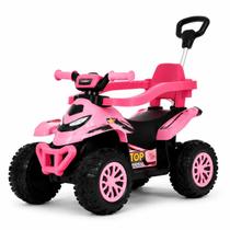 Motoquinha Motorizada 6v Com Empurrador Infantil Quadriciclo Motoca Elétrico Guia Passeio 30kg