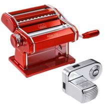 Motor 110V e Máquina de Macarrão Italiana Marcato Atlas 150 Vermelha Manual 3 Massas Original Importada 3 Acessórios Inc Motor 110V e Máquina de Macarrão Italiana Marcato Atlas 150 Vermelha Manual 3 Massas Original Importada 3 Acessórios Inc