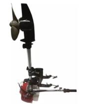 Motor Barco Popa Caiaque Rabeta Vertical 52Cc Com Embreagem