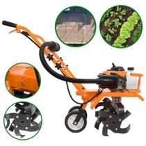 Motor Cultivador Microtrator Micro Trator Tratorzinho Tratorito Descompactador Motocultivador Vulcan VMC 360 4 Tempos 3,6HP 53 Cilindradas Com 16 Facas Cultivadoras Ideal na Descompactação de Areia