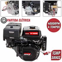 Motor Estacionário À Gasolina Kawashima GE1300BE 4 Tempos 13cv 389cc C/ Partida Elétrica e Manual