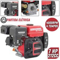 Motor Estacionário Kawashima GE 700-E À Gasolina 212cc 4 Tempos 7cv Com Partida Elétrica