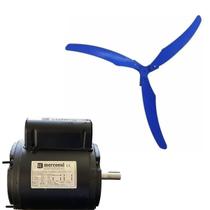 Motor Para Ventilador Aviário Bifásico 1/2Cv Com Hélice Azul - Mercosul