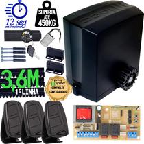 Motor Portão Correr Automatizador 1/4 CV Deslizante DZ 450kg 300W 127V Controles Cremalheira 3,6m Ipec
