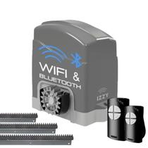 Motor Portão Eletrônico Izzy 500 127V/220V Com Cremalheira Alumínio 3,0 Metros