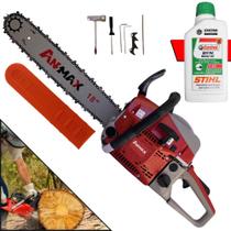 Motor Serra À Gasolina Anmax CS5200-B 52cc 2,7HP de Potência 11.000rpm Motosserra Com Sabre 18' Ponta Rolante Corrente 32 Dentes Ideal Para Todos Tipos de Cortes + ÓLEO STIHL 2 TEMPOS Motor Serra À Gasolina Anmax CS5200-B 52cc 2,7HP de Potência 11.000rpm Motosserra Com Sabre 18' Ponta Rolante Corrente 32 Dentes Ideal Para Todos Tipos de Cortes + ÓLEO STIHL 2 TEMPOS
