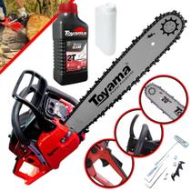 Motor Serra Moto Serra Motosserra Com ÓLEO TOYAMA Á Gasolina 2T 55cc 3,2HP 13.500RPM Sabre 20 Polegadas Ponta Rolante Alto Desempenho Ideal Para Todos os Trabalhos de Corte TCS58F-G2
