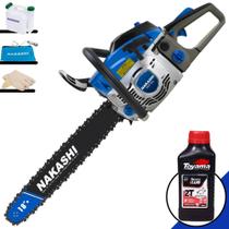 Motor Serra Moto Serra Motosserra Nakashi NCS-500 À Gasolina Motor 2T 49,3cc Sabre 18' Carcaça de Magnésio, Vela NGK, Sistema Antivibração Profissional + EXTRA 1 ÓLEO TOYAMA FG50 2 TEMPOS Motor Serra Moto Serra Motosserra Nakashi NCS-500 À Gasolina Motor 2T 49,3cc Sabre 18' Carcaça de Magnésio, Vela NGK, Sistema Antivibração Profissional + EXTRA 1 ÓLEO TOYAMA FG50 2 TEMPOS