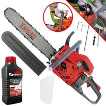 Motor Serra Moto Serra Motosserra Vulcan VSL550P À Gasolina 55cc 3,35HP 13.000rpm Sabre 18 Polegadas Ponta Rolante, Alto Desempenho Ideal Para Todos os Trabalhos de Corte + ÓLEO TOYAMA 2T