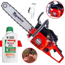 Motor Serra Toyama TCS53F-G2 À Gasolina 2T 49cc 2,8HP 13.500rpm Sabre 16 Polegadas e Corrente 28 Dentes, Robusta e de Alto Desempenho Motosserra Ideal Para Corte e Desdobra de Madeira + ÓLEO STIHL 2T