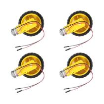 Motor TT De Eixo Duplo 4 Conjuntos DC 3-6V 200RPM 1:48 Caixa De Câmbio Com Kit De Roda E Pneu Para