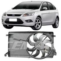 Motor Ventilador Radiador Focus 2.0 16V 2008 Ate 2014 12V 240W Horario 384mm 101mm Pas 8 com modulo PWM com defletor com ar condicionado 5M5H8C607AD