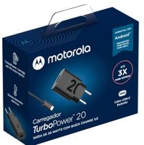 Motorola Carregador Turbo Power 20W Universal Porta USB Cabo USB-C