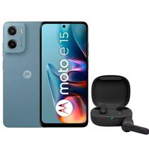 Motorola Moto E15 64GB 2GB RAM Azul Fone Wave 300 com Cancelamento de Ruído Tela 90Hz Bateria 5200mAh Dual Chip Android 14 Motorola Moto E15 64GB 2GB RAM Azul Fone Wave 300 com Cancelamento de Ruído Tela 90Hz Bateria 5200mAh Dual Chip Android 14