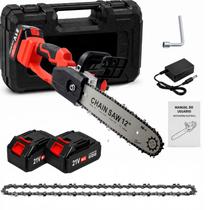 MotoSerra Elétrica Potente Polegadas 2 Baterias E 3 Correntes Portátil Recarregável Profissional Marca Motoserra