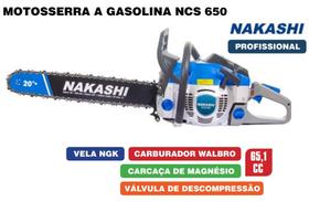 Motoserra Gasolina 65cc Sabre 20" - Nakashi NCS650 Motoserra Gasolina 65cc Sabre 20" - Nakashi NCS650