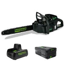 Motosserra 82V Brushless Sabre 18 POL + Bateria 4,0Ah + Carregador Bivolt GREENWORKS