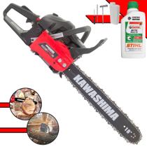 Motosserra À Gasolina KCS610S Kawashima 61,5cc De Alta Potência e Rotação Sabre 18' Com Carcaça de Alumínio e Sistema Antivibratório + ÓLEO STIHL 2T Motosserra À Gasolina KCS610S Kawashima 61,5cc De Alta Potência e Rotação Sabre 18' Com Carcaça de Alumínio e Sistema Antivibratório + ÓLEO STIHL 2T