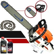 Motosserra a Gasolina Profissional Importway 63cc Moto Serra Sabre 22pol. + Óleo de Motor 2T + Óleo Corrente