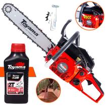 Motosserra À Gasolina Toyama TCS53F-G2 TCS53FG2 Motor 2T 49cc 2,8HP 13.500rpm Sabre 16 Polegadas, Corrente 28 Dentes, Leve, Ergonômica e de Fácil Manuseio + ÓLEO TOYAMA 2T
