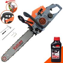 Motosserra Á Gasolina Vulcan VS-620 Motor 2T 62cc 4HP 11.000RPM Com Sabre 20 Polegadas Ponta Rolante + ÓLEO TOYAMA LUBRIFICANTE 2 TEMPOS 500ML