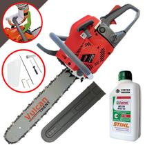 Motosserra á Gasolina Vulcan VSL550P 2T 55CC 3CV Com Sabre de 18"+ Óleo Castrol Sthil Lubrificante