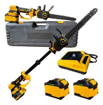 Motosserra Brushless 50v 12 Polegadas 2 Bateria Com Extensor Amarelo Motosserra Brushless 50v 12 Polegadas 2 Bateria Com Extensor Amarelo